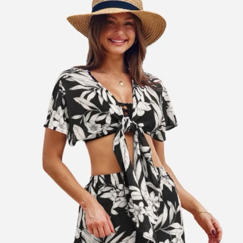 ANGIE Set - Black & White Floral
